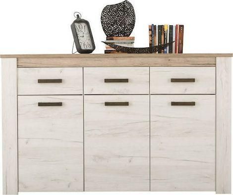 Μπουφές Fylliana Kent Ξύλινος με Συρτάρια 160x36.5x98cm Γκρι / Λευκό