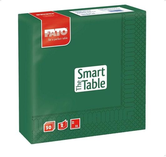 Χαρτοπετσέτα Fato The Smart Table 2Φ Πράσινo 33x33cm Σετ 50τμχ 2 Πακέτα