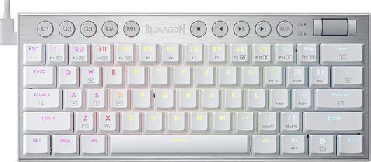 Redragon Noctis K632W PRO Ασύρματο Gaming Μηχανικό Πληκτρολόγιο 60% με RGB φωτισμό Αγγλικό USΛευκό