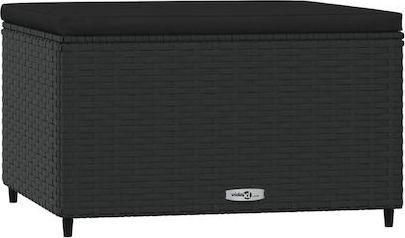 Σκαμπό vidaXL Εξωτερικού Χώρου με Μαξιλάρι Μαύρο 55x55x31cm