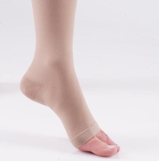 Κάλτσες Διαβαθμισμένης Συμπίεσης Sigvaris TFS 701 Κάτω Γόνατος με Ανοικτά Δάκτυλα Κλάση 118-21 mmHg Μπεζ Short Small