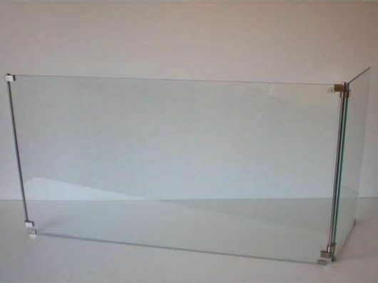 Προστατευτικό Τζακιού Γωνιακή Κάλυψη Τζακιού Πυρίμαχο Τζάμι 205 - Μέταλλο Βάιλας 50x90cm