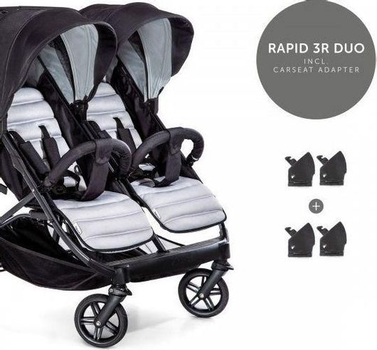 Καρότσι Μωρού Hauck Rapid 3R Duo Black Μαύρο