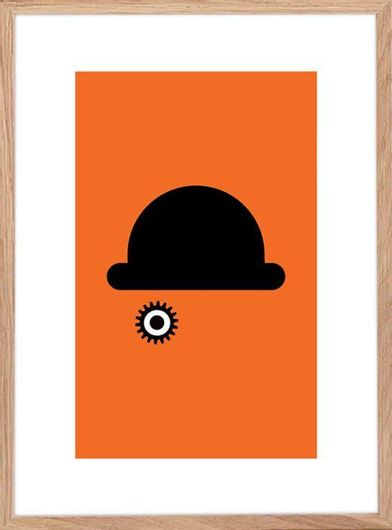 Αφίσα Κουρδιστό Πορτοκάλι σε Φυσική Κορνίζα Ξύλου Αγιούς 40x50cm