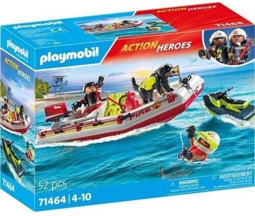 Playmobil City Action Φουσκωτό Σκάφος Πυροσβεστικής με Θαλάσσιο Scooter για 4+ Ετών #71464