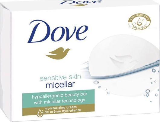 Μπάρα Σαπουνιού Dove Sensitive Skin Micellar 90gr Λευκό
