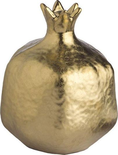 Γούρι JK Home Decoration 54214 Ρόδι Επιτραπέζιο Κεραμικό 14x16cm Χρυσό