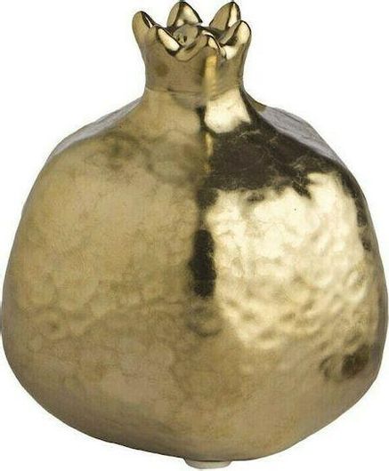 Γούρι JK Home Decoration 54212 Ρόδι Επιτραπέζιο Κεραμικό 9x10cm Χρυσό