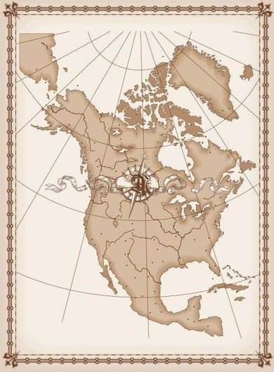 Αφίσα Χάρτης Βόρειας Αμερικής 15x20cm