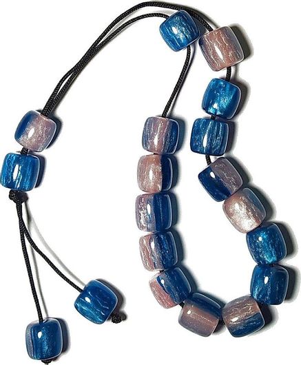 Κομπολόι με 19 Χάντρες Χειροποίητο από Ρητίνη Μπλε