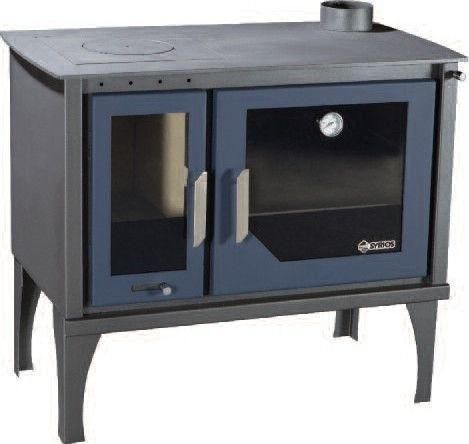 Ξυλόσομπα Syrios Roino Χαλύβδινη με Φούρνο 11.5kW Μπλε