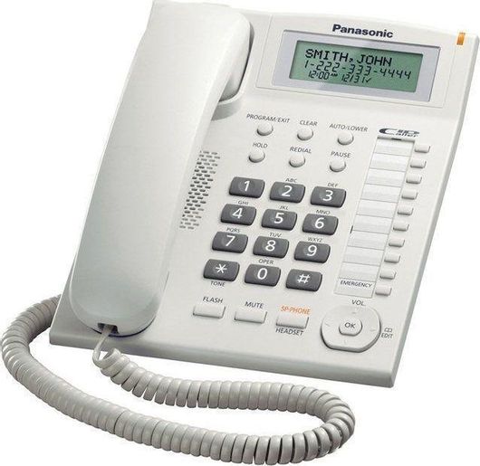 Ενσύρματο Τηλέφωνο Panasonic KX-TS880 Γραφείου Λευκό