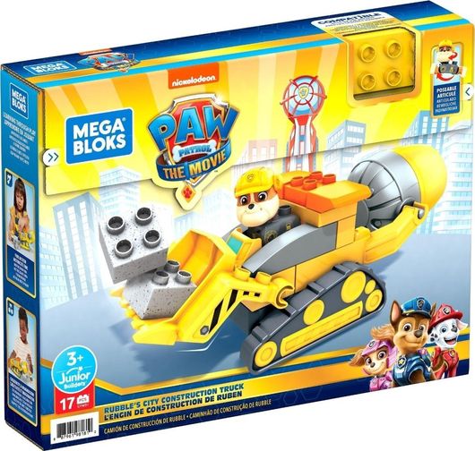 Τουβλάκια Mega Bloks Paw Patrol Ράμπλ & Μπουλντόζα GYW91 για 3+ Ετών Σετ 17τμχ