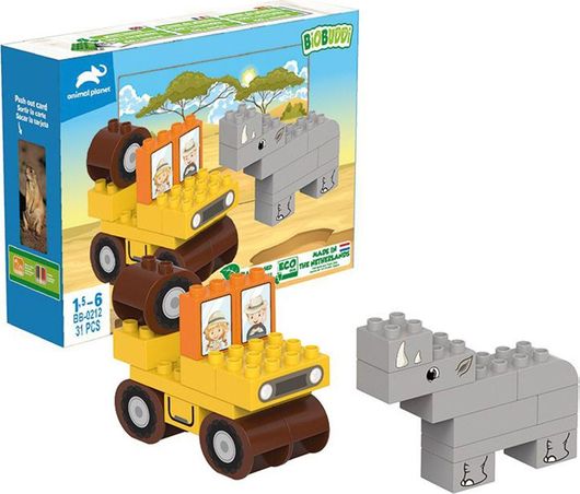Τουβλάκια Biobuddi Animal Planet Jeep BB-0212 για 18+ Μηνών Σετ 31τμχ