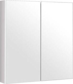 Καθρέπτης Μπάνιου Costway HW65489 MDF με Ράφι & Ντουλάπι 62x65cm Λευκό