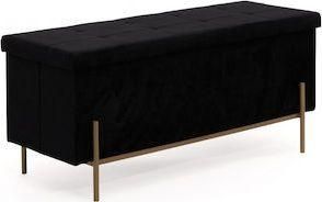 Σκαμπό Σαλονιού Idomya 30012301 Υφασμάτινο με Αποθηκευτικό Χώρο 45x100x37cm Μαύρο