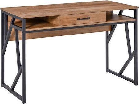 Γραφείο HomCom 836-376 Ξύλινο με Μεταλλικά Πόδια 120x60x76cm Καφέ