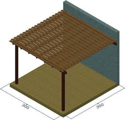 Πέργκολα Κήπου 10-359690 Οροφής Ξύλο 400x400cm
