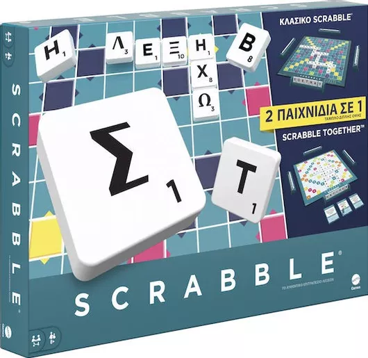 Επιτραπέζιο Παιχνίδι Scrabble 2 σε 1 για 2-4 Παίκτες 8+ Ετών Mattel