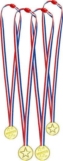 Αποκριάτικα Μετάλλια Boland Winner Σετ 4τμχ