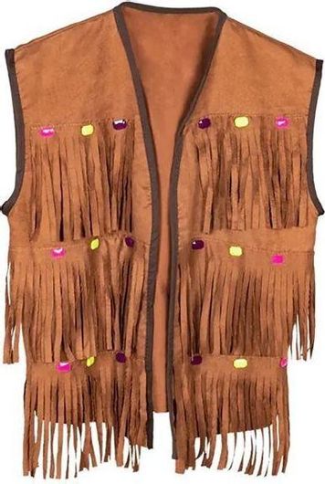 Αποκριάτικο Γιλέκο Χίπη Ενηλίκων Boland M-L Καφέ