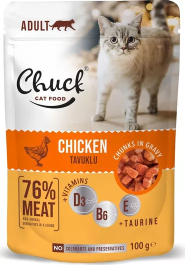 Φακελάκι Γάτας Tisert Chuck με Κοτόπουλο 100gr