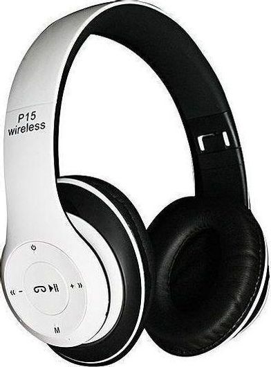 Pangpai P15 Ασύρματα/Ενσύρματα Over Ear Ακουστικά Λευκό