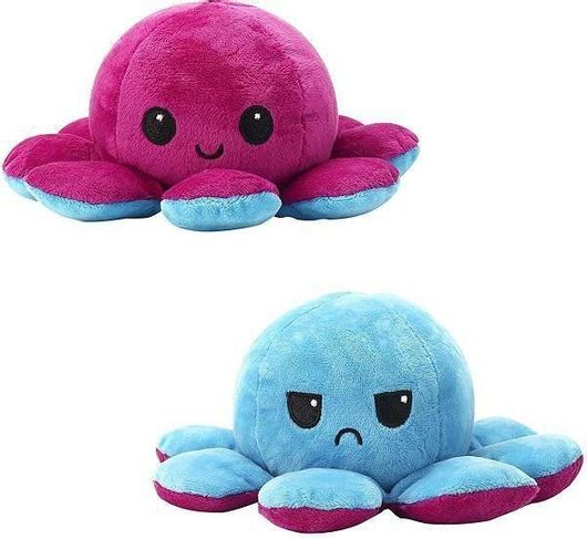 Λούτρινο Reversible Octopus 12cm Γαλάζιο / Μοβ