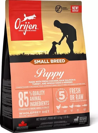 Orijen Puppy Small Breed 1.8kg Ξηρά Τροφή χωρίς Σιτηρά για Κουτάβια Μικρόσωμων Φυλών με Γαλοπούλα, Κοτόπουλο και Σολομό
