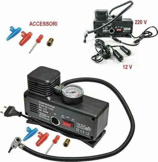 Τρόμπα Αυτοκινήτου All Ride AC / DC 250PSI με Καλώδιο Αναπτήρα 12V