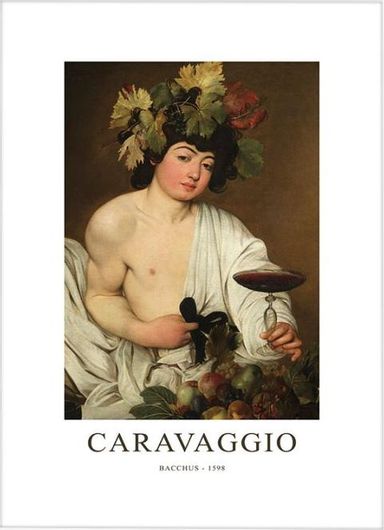 Αφίσα "bacchus" σε Λευκή Κορνίζα Ξύλου Πεύκου 70x100cm