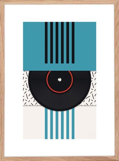 Αφίσα Retro Vinyl σε Φυσική Κορνίζα Ξύλου Αγιούς 40x50cm