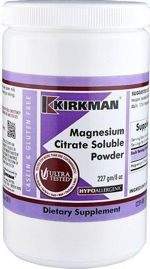 Kirkman Magnesium Citrate Soluble Powder 227gr Citrus
