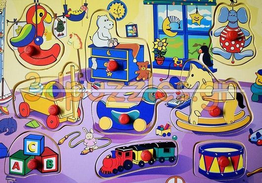 Παιδικό Παζλ Ξύλινο Σφηνώματα για 2+ Ετών 9 Κομμάτια