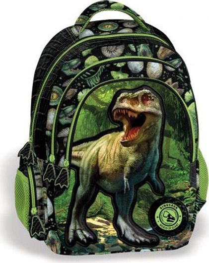 Σχολική Τσάντα Πλάτης Δημοτικού Graffiti Dinosaur Πράσινο