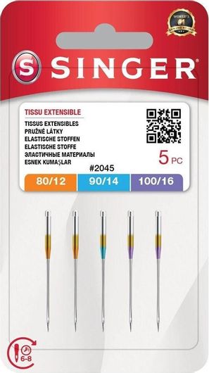 Βελόνες Ραπτομηχανής Singer N2045S Σετ 5τμχ 12/80-14/90-16/100