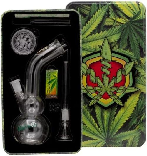 Bong Amsterdam Greenline Double Bubble Base Γυάλινο 8.5"