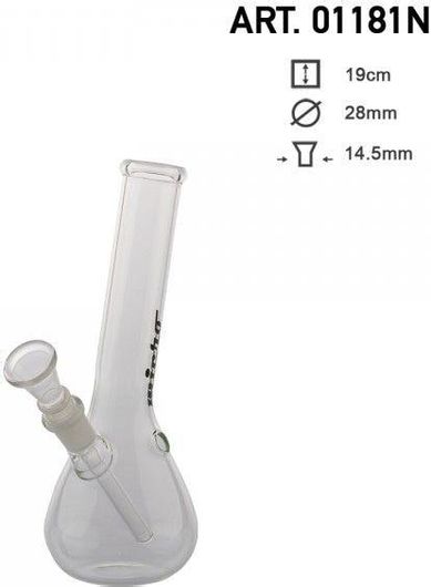 Bong Micro Bouncer Hangover Γυάλινο 19cmx28mm με Υποδοχή 14.5mm