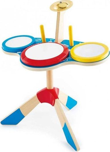 Σετ Drums Hape Rock And Rhythm Band Ξύλινομε Μπαγκέτες για 3+ Ετών