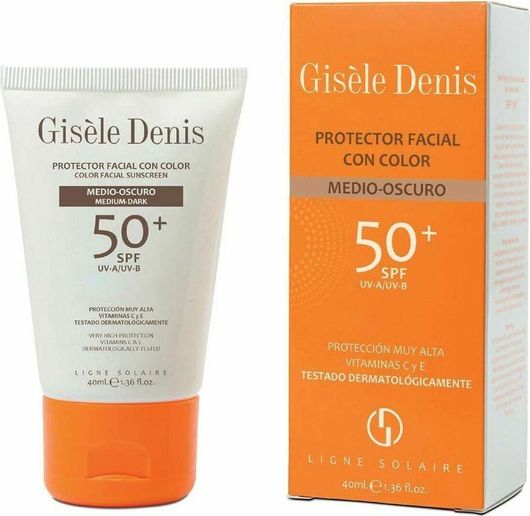 Αντηλιακή Κρέμα Προσώπου Gisele Denis Color Facial Sunscreen Medium Dark SPF50 με Χρώμα 40ml