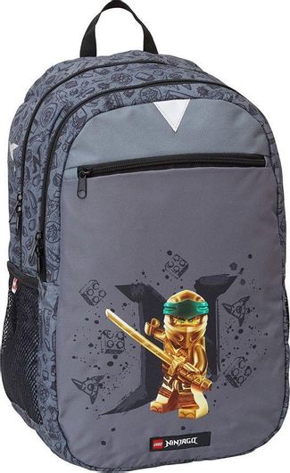 Σχολική Τσάντα Πλάτης Δημοτικού Lego Ninjago Gold Γκρι