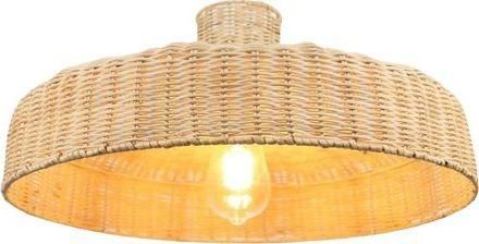 Κρεμαστό Φωτιστικό Οροφής Luma 124-01344-04 Πλέγμα Μπαμπού Μονόφωτο Vintage με Ντουί E27 Μπεζ