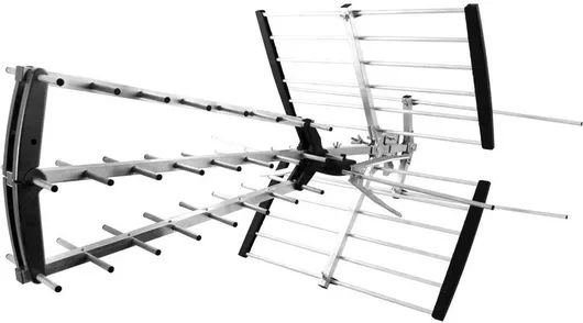 Κεραία Τηλεόρασης Rm-040405 Εξωτερική Ασημί Σύνδεση με Ομοαξονικό Καλώδιο