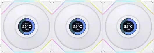Case Fan Lian Li UNI TL LCD 120mm με RGB Φωτισμό & Σύνδεση 7-Pin 3τμχ Λευκό