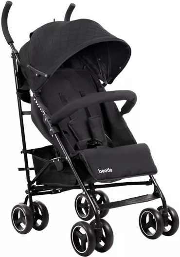 Καρότσι Μπαστούνι Kikka Boo Beetle Kατάλληλο για Nεογέννητο 6kg Μαύρο