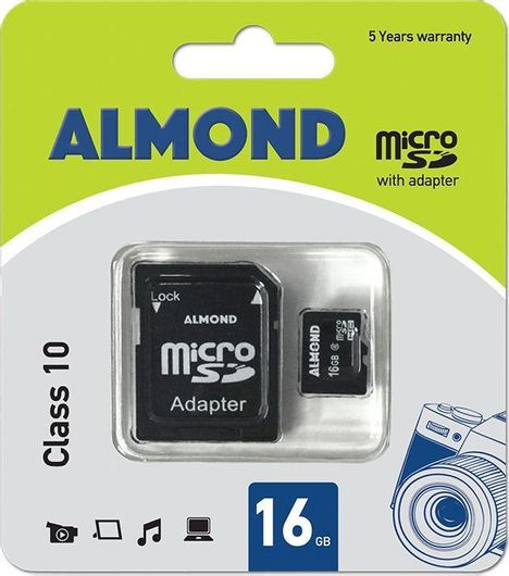 Almond microSDHC 16GB Class 10 με αντάπτορα