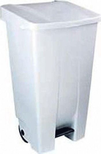 Κάδος Απορριμμάτων GTSA 75-23412 Πλαστικός με Πεντάλ Τροχήλατος 80lt Λευκό