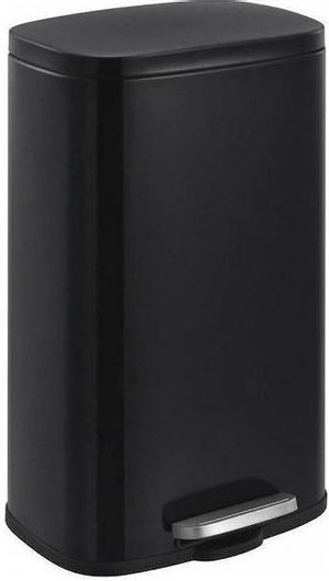 Κάδος Απορριμμάτων Homestyle 61611502 Μεταλλικός με Πεντάλ 50lt Μαύρο