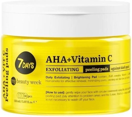 Peeling Προσώπου 7days Pads Exfoliating AHA+VITAMIN C Σετ 50τμχ