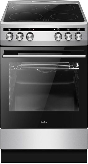 Κουζίνα Amica SS 15 ECS με Κεραμικές Εστίες 68lt 85x50x60cm Inox